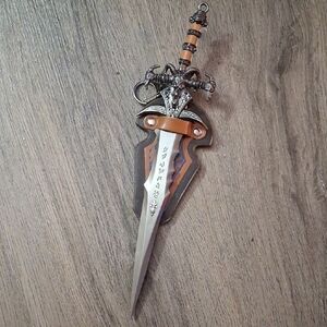 Decorative Sword with Orange and Silver Accents